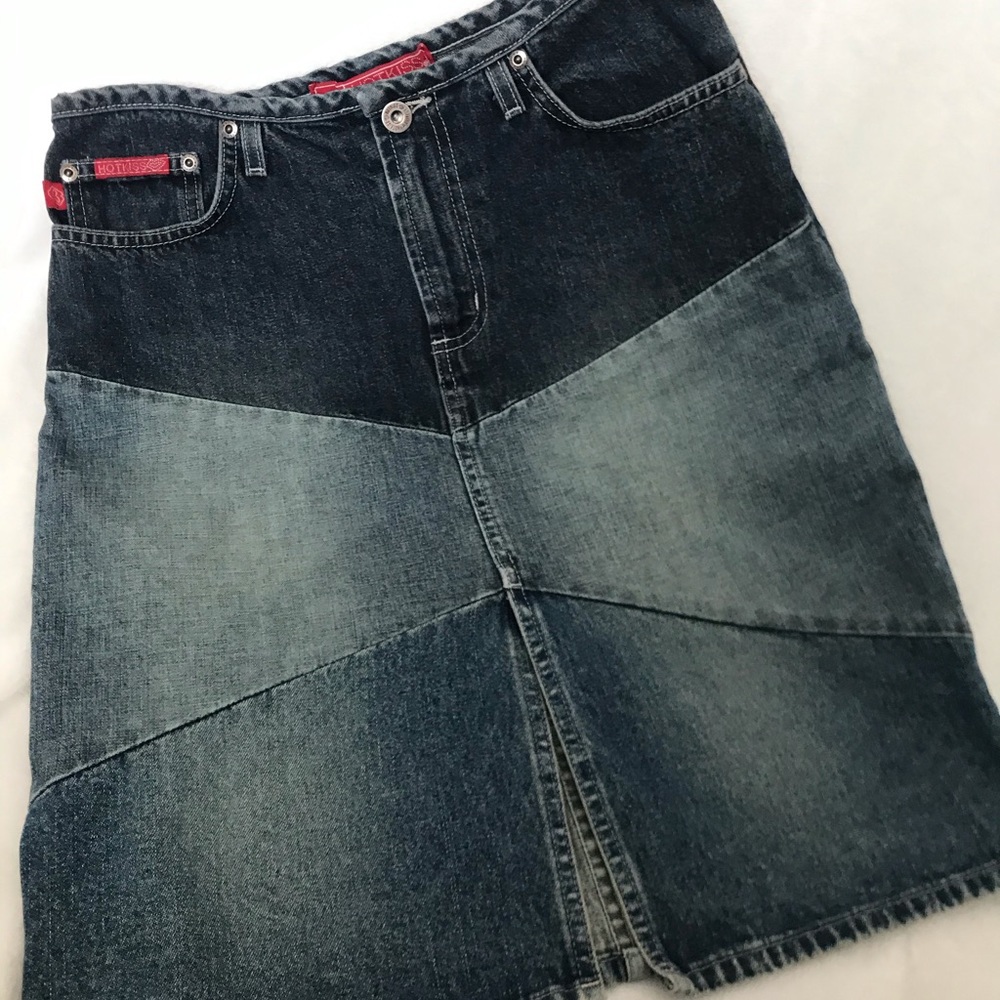 triple tone jean skirt